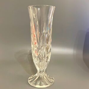 RCR Royal Crystal Rock Footed Bud Vase 24% Lead Crystal, Made in Italy, 6.5”H